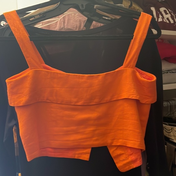 Orange linen crop top - Picture 3 of 3